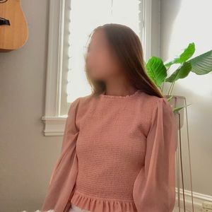 Blush long sleeve top